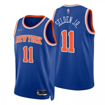 Nike New York Knicks #11 Wayne Selden Jr. Blue Men's 2021-22 NBA 75th Anniversary Diamond Swingman Jersey - Icon Edition Men's